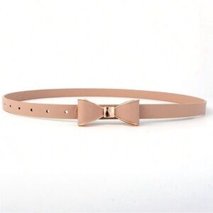 New! Tan Leather Bow Belt (One Size) NWOT
